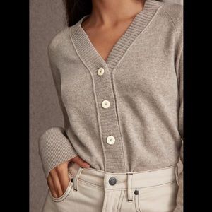 Everlane ReCashmere Varsity Cardigan Heather Sand